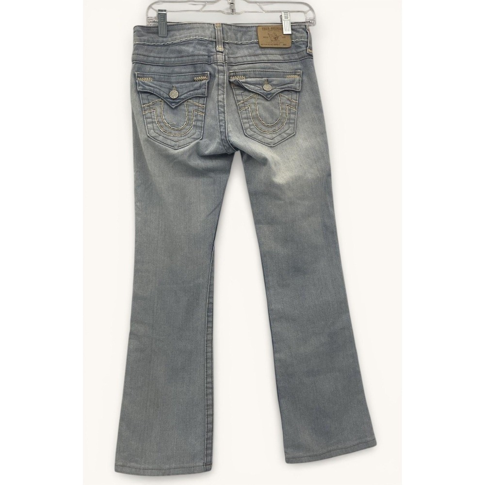 True‎ Religion USA Bootcut Jeans Women's 26 Flap Pocket Light Wash Horseshoe